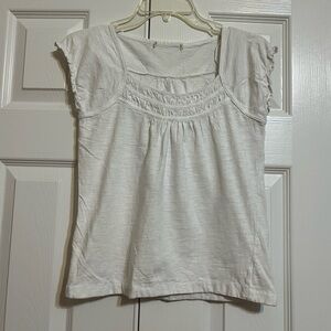 White Cap Sleeve Women's Blouse